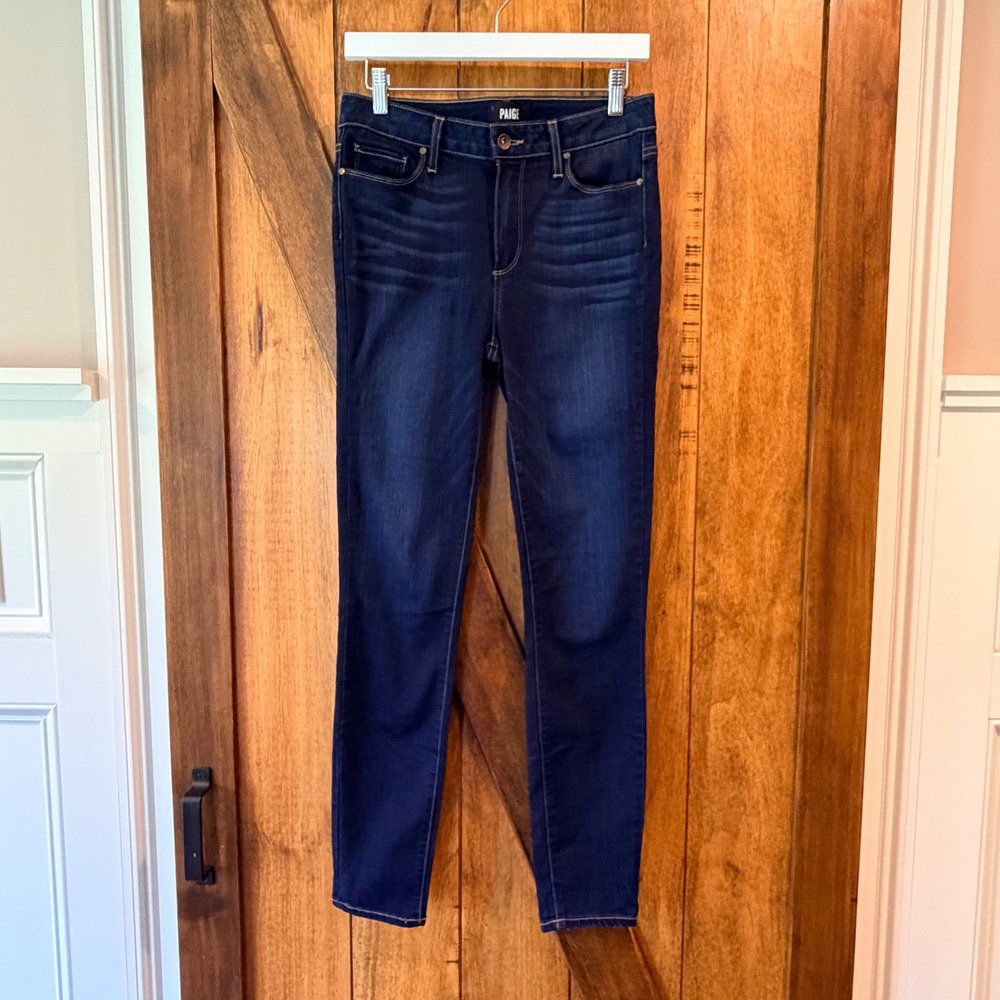PAIGE Hoxton Ankle High Rise Skinny Jeans Size 28 Indigo Blue Made in USA‎